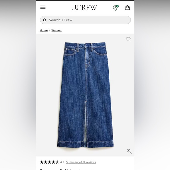 J.Crew NWT size 28 Blue Denim Long Skirt - Picture 1 of 5